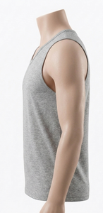 Men's Grey <b>Mesh</b> Tank Top Crew Neck Sleeveless Breathable Regular Fit All Seasons Solid Color 100% Polyester Basketball Apparel - Product Image 4