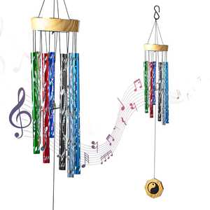 Campana de Viento Floral Colorida para Exteriores, Tono Profundo, Tubo Metálico Afinado, Decoración de Jardín, Zen, Sanación, Recuerdo, Adorno para Patio, Balcón, Regalo - Product Image 6