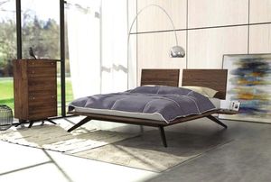 Lit plateforme flottant ultra-moderne en bois massif avec tête de lit séparée et intégrée |   Artisanat Pindel - Product Image 6