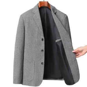 Veste de costume pour homme de haute qualité respirante de style italien à simple boutonnage en polyester et coton Blazer pour homme - Product Image 2