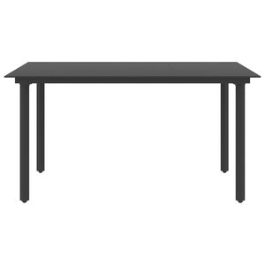 Set da Pranzo da Esterno in Rattan PVC Nero per 6 Persone, Arredamento da Giardino Contemporaneo con Telaio in Metallo Resistente alle Intemperie - Product Image 4