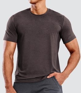 T-shirts de sport pour hommes, décontractés, à séchage rapide, anti-transpiration, 100% polyester, col rond, manches courtes, coupe ajustée, pour la course à pied, la natation - Product Image 1