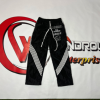 Pantalon de survêtement ample et imprimé de haute qualité pour homme, coupe oversize, coupe-vent réfléchissant, avec broderie en nylon