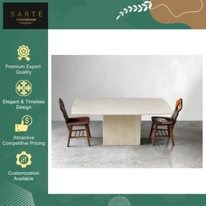 Table à manger en travertin de luxe moderne, tables d'appoint en pierre naturelle douce, qualité supérieure, approvisionnement en gros pour la décoration intérieure - Product Image 2