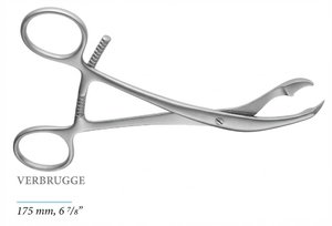 Pinza manual de acero inoxidable de grado médico con orificio guía, ranurada y curvada, para reducción ósea, instrumento quirúrgico ortopédico - Product Image 3