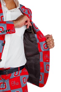 Tellum & Chop Men's College Game Day <b>Blazer</b> Jacket, Sports Fan Tailgate Coat, Red Checkerboard Party <b>Blazer</b> - Product Image 4