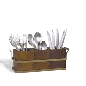 Modern Attractive Design Mango Wood Utensil <b>Storage</b> Holder Stand Type Wooden Caddy Heat Resistant Portable <b>for</b> <b>Kitchen</b> Use - Product Image 1