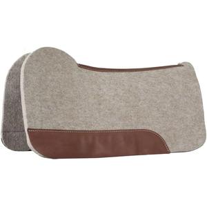 Achetez une nouvelle tapisserie de selle western la plus vendue, en feutre gris avec fourrure multicolore, en laine et cuir, fabriquée au Pakistan. - Product Image 3