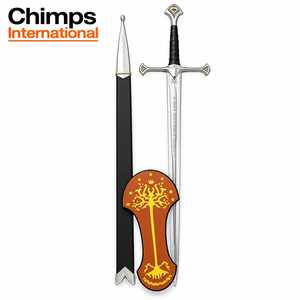 Espada Hecha a Mano de Acero Inoxidable |   Anduril Medieval de Fantasía con Funda Negra, Adorno Metálico Decorativo Grabado, Unisex, 14 - Product Image 3