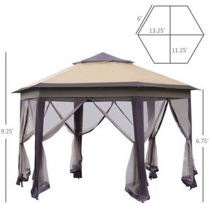 Tenda Pop-Up per Caffè e Feste in Colore Beige, per Uso con Pergola, Gazebo o Padiglione - Product Image 3
