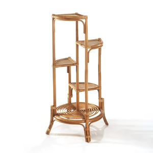 Support de rangement pour plantes, décoration bohème pour balcon et jardin, support pour pot en rotin naturel artisanal - Product Image 5