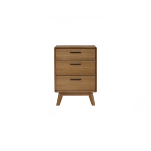 Gabinete de Acento Premium de 3 Cajones en Nogal Tennessee Claro con Patas de Madera Sólida y Chapa de Acacia para Oficinas Ejecutivas y Espacios de Lujo - Product Image 3