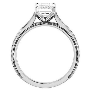 <b>Emerald</b> Cut Moissanite Luxury <b>Ring</b> 925 Sterling <b>Silver</b> White Gold Plated Engagement Wedding Party Bridal Solitaire Promise <b>Ring</b> - Product Image 2