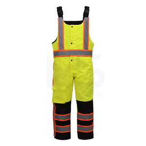 Men High Visibility Reflective Safety Workwear Bib Overalls Polyester Orange Navy Blue with Reflective Stripes - Product Image 6
