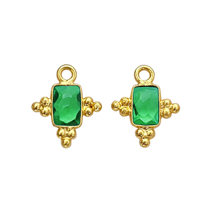 Colgantes de Bisel Rectangulares de Cuarzo Esmeralda de 5x3mm Hechos a Mano, Chapados en Oro, para Joyería de Piedra de Nacimiento y Fabricación de Pendientes - Proveedores - Product Image 1