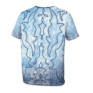Camiseta de Manga Corta para Hombre, Cuello Redondo, Color Azul Sólido, Corte Casual, Regular, Poliéster/Algodón, Impresión por Sublimación, Transpirable, de Secado Rápido - Product Image 5