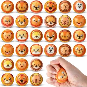 30 Palline Antistress a Forma di Animali, Leone e Gatto, in Schiuma, Rimbalzanti, per Esercizi Manuali, Regalo, Decorazione per Feste di Halloween e Compleanno - Product Image 1