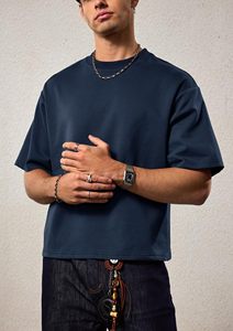 Custom Mens <b>Acid</b> Wash Rhinestone T Shirt Heavyweight Cotton Oversized Boxy Fit <b>Drop</b> Shoulder Crew Neck Streetwear Front Print - Product Image 3