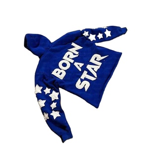 Sweat à capuche déchiré pour homme, style vintage, en mélange de coton doux, streetwear décontracté, pull personnalisé, vente en gros - Product Image 2