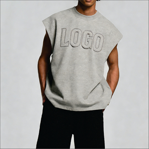 Camiseta sin Mangas Personalizada para Hombre, Estilo Urbano, 100% Algodón, Secado Rápido, con Logotipo Frontal, para Gimnasio, Entrenamiento, Running FK-7648 - Product Image 2