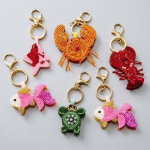 Handmade Beading Embroidered Fabric Keychain Mini Marine Animals Lobster Clasp Keychain Classic Luxury Fashion Matching Bag - Product Image 6