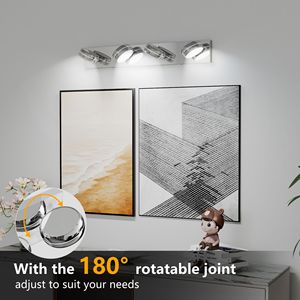 Lampada LED da 28 Pollici per Specchio da Bagno, 18W, 4 Luci, Illuminazione per Bagno con Specchio - Product Image 5