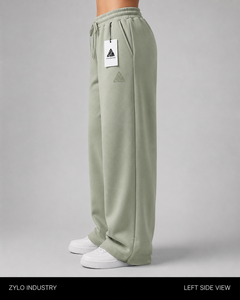 New Polyester/Cotton Women's Sweatpants Custom Screen Printed Logo Heavyweight Solid Color Custom Winter <b>Lace</b> Cheap Price - Product Image 2