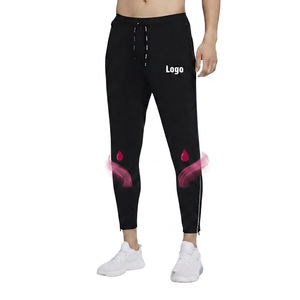 <b>Men's</b> Black Sweatpants With Side Stripe Elastic Waist Drawstring Casual Breathable Joggers Logo On Right Leg Summer Lightweight - Product Image 4