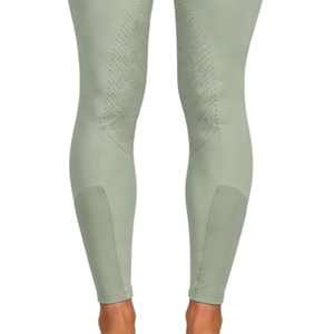 Leggings d'équitation pour femmes vert sauge, taille haute, extensibles, avec grip en silicone et assise intégrale, pour l'entraînement - Product Image 5