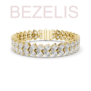 Preciosa Pulsera de Diamantes Creados en Laboratorio con Forma de Pera, Elaborada en Oro de Ley 14k, Elegante Brillo para Uso Diario - Product Image 2