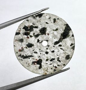 Natural <b>Black</b> Dot Quartz Stone <b>Watch</b> Dial 23mm x 1.5mm Round Gemstone Dial for Custom <b>Watches</b> - Product Image 1