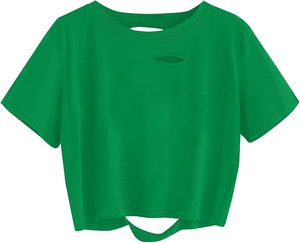 Tops Cortos con Estampado Tie Dye en Diferentes Estilos, Cuello Redondo, Manga Corta, Corte Holgado Informal, Diseño Personalizado, Tops Cortos Estampados en Oferta - Product Image 6