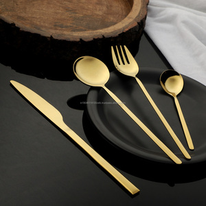 Juego de cubiertos/cubiertos de acero inoxidable Pvd negro Grado 202/304 Cuchara brillante Tenedor y cuchillo Cuchara para bebé-Hecho EN LA India - Product Image 5