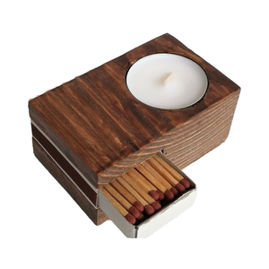 Portavelas Cónico Minimalista de Madera, Decoración Artesanal de Madera Natural, Elegante Pieza de Exhibición de Luz Cálida para un Hogar Acogedor o Cafetería - Product Image 1