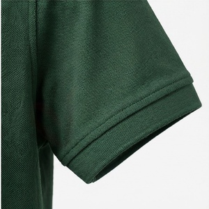 Polo en piqué vert à manches courtes pour homme, décontracté, respirant, coupe classique, design tricoté uni - Product Image 6