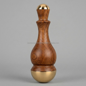 Bâtonnet ayurvédique Kansa artisanal à double extrémité pour le visage et les yeux, en bois massif et métal bronze, outil de spa détoxifiant - Product Image 4
