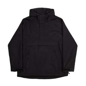 Chaqueta acolchada negra con capucha y cuello alto para hombre, impermeable, informal, para primavera, con logo frontal, corte regular - Product Image 4