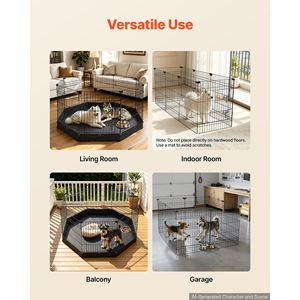 Recinto per Cani Resistente, 30 Pollici, 8 Pannelli Pieghevoli in Metallo, con Tappetino e Porta - Product Image 6