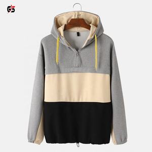 Sweat-shirt à capuche pour hommes, 1/4 coton, tissu molletonné, fermeture éclair, Logo personnalisé, manches longues, tenue décontractée, nouvelle collection 100% - Product Image 3