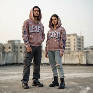 เสื้อฮู้ดซิปสไตล์สตรีทสำหรับฤดูใบไม้ร่วง ทรงปกติ พิมพ์ลายสกรีน ผ้าฝ้ายแท้ 100% ซักกรด ปรับแต่งได้ - Product Image 4