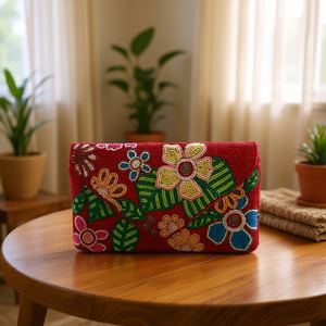 Bolso de Mano Artesanal Indio de Lujo, Informal, para Uso Diario, con Cuentas de Vidrio Coloridas y Asa de Baguette, Accesorio de Moda Duradero con Cristales Artísticos - Product Image 3