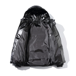 Wholesale Men Shiny Polyester Puffer Jacket <b>Winter</b> <b>Quilted</b> Fashion Style Custom Coat - Product Image 4