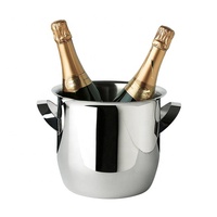Refroidisseur à vin et seau à glace en acier inoxydable, design gris moderne fait main, pour bar et fêtes