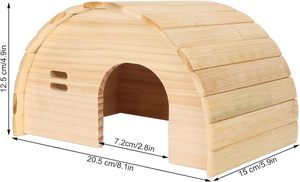 Casa de madera hecha a mano al por mayor para hámster, refugio para animales pequeños, jaula para cobayas y hámsteres enanos, hogar y refugio. - Product Image 3