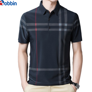 Colección de Verano, Nueva Camiseta Polo Moderna para Hombre, Camiseta Polo de Negocios, Manga Corta a Rayas, Informal para el Trabajo, con Estampado Sólido - Product Image 2
