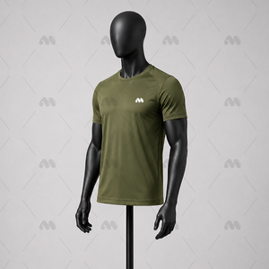 เสื้อยืดกีฬาผู้ชาย แห้งเร็ว สำหรับวิ่งและออกกำลังกาย รับผลิตแบบ OEM ODM พร้อมสกรีนโลโก้ - Product Image 4