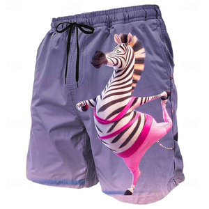 Pantalones cortos de diseño único para hombre, pantalones cortos con estampado de burro gritando, ropa informal de verano para la playa, pantalones cortos de secado rápido - Product Image 1