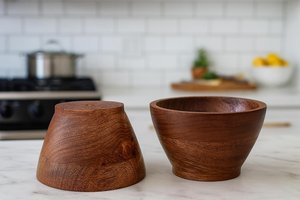 Nouveau style de bols ronds en bois, assiettes de service en gros pour la maison, la cuisine, l'hôtel et l'usage domestique - Product Image 3