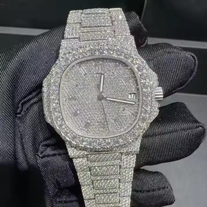 Reloj de Lujo para Hombre, Totalmente Cubierto de Diamantes de Imitación, Estilo Hip Hop, con Moissanita, Diseño Impresionante - Product Image 3
