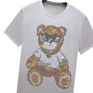 T-shirt pour homme de qualité supérieure avec strass, vente chaude, confortable, prix abordable, respirant, avec logo/design personnalisé - Product Image 4